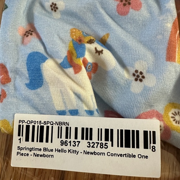 NEW Posh Peanut Springtime Blue Hello Kitty® Convertible One Piece Footie - Picture 3 of 6